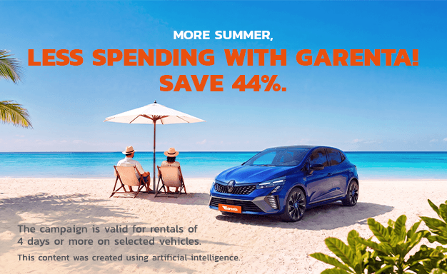 44% discount on rentals of 4 days or more!