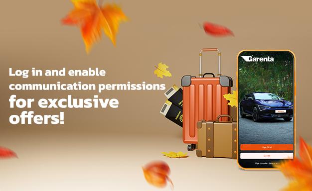 Log in and enable communication permissions to take advantage of exclusive offers for you!